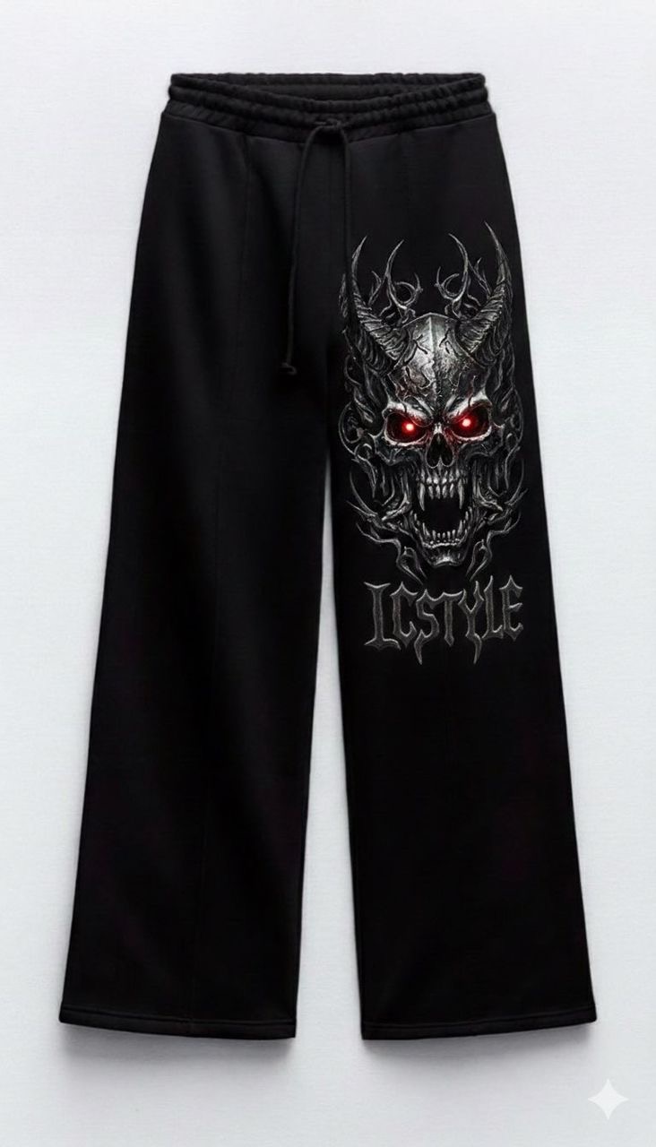LC. Style Black Skull Joggers